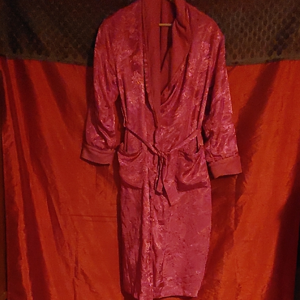 Vintage Warm Sonoma Fuchsia Women's Robe Sz Med